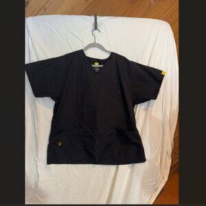 Black Scrub Top – Size XL – Cotton Blend